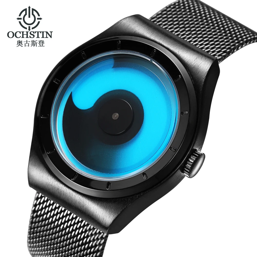 

OCHSTIN New Creative Unisex Concept Wrist Watches Mesh Watchband Luxury Brand Mens Fashion Waterproof Quartz Clock Males Gifts