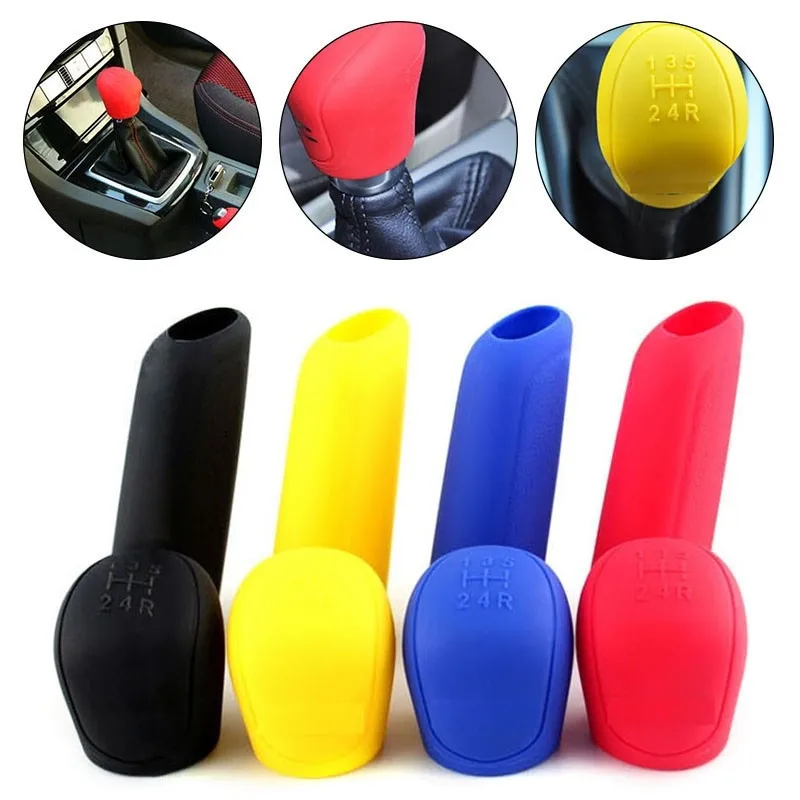 

Universal Collars Car Silicone Gear Head Shift Knob Cover Gear Shift Handbrake Grip Car Hand Brake Covers Case