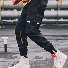 Мужские модные спортивные штаны для хип-хопа, повседневные штаны для бега, штаны для бега, Новые Брюки с карманами