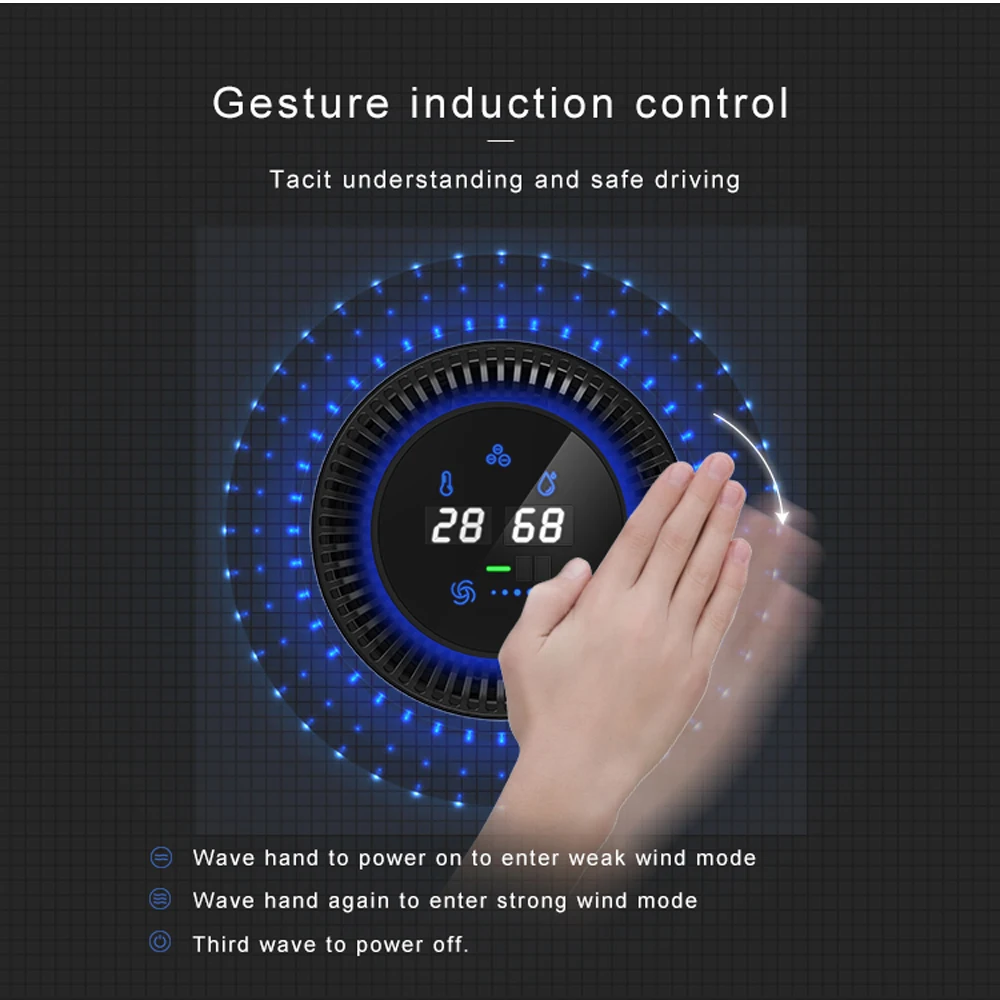 

EANOP body induction LCD Air Purifier with HEPA Filter Air Anion Car Air Freshner Infrared Sensor Air Cleaner