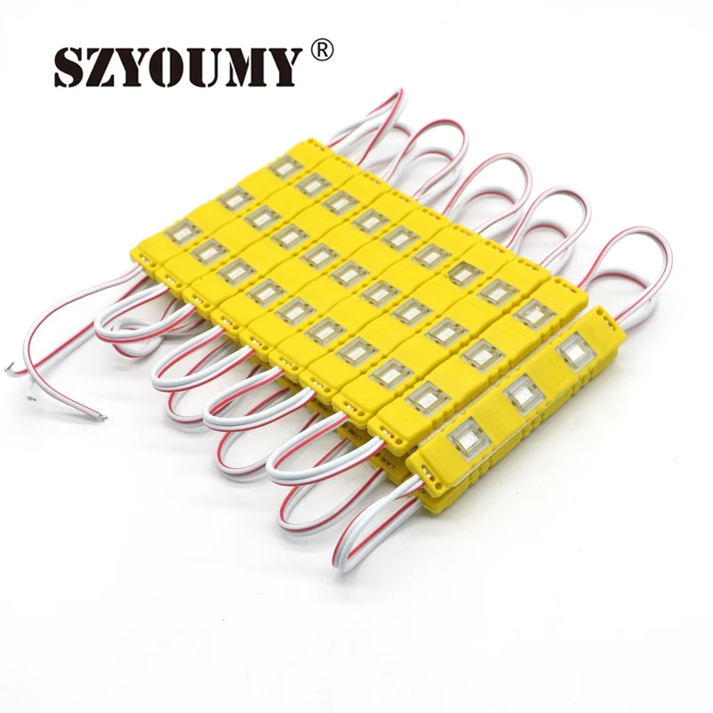 Szyoumy SMD 5630 Светодиодный модуль 12 В литья под давлением модуль прозрачная квадратная линза освещение 100 шт