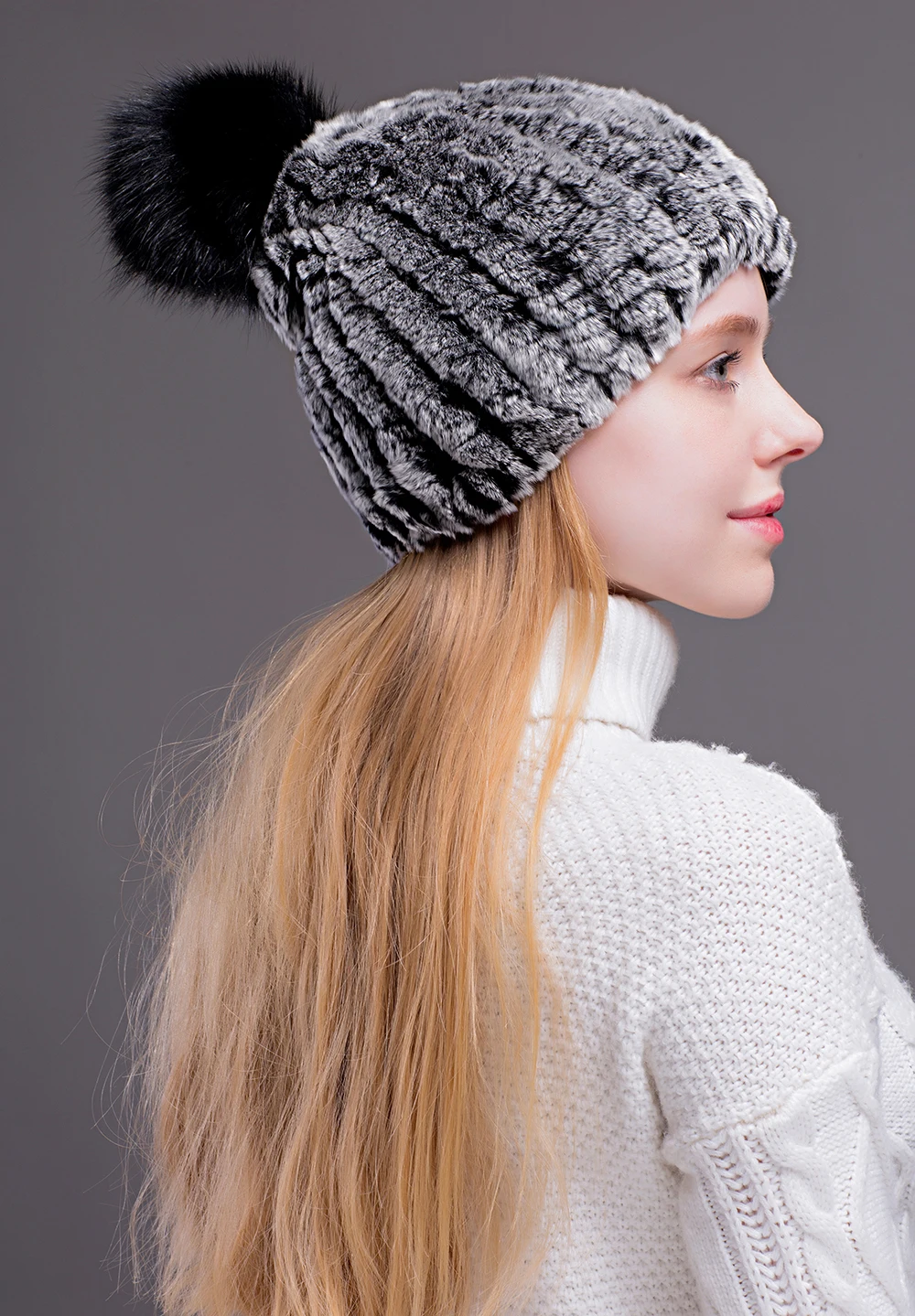 YC Fur зимние шапочки, шапки для женщин, ручная работа, вязаная шапка из натурального меха, женская супер эластичная, свободный размер, повседневная женская шапка s зима