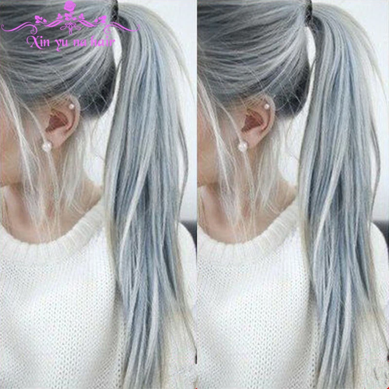 Hot Sale Brazilian Ombre Silver Grey Human Hair Wigs Full