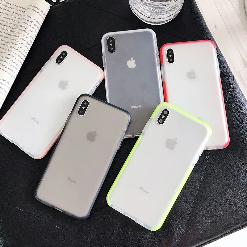 

Simple shockproof phone Cases for iphone X case for iphone XR XS Max 7 8 6 6s Plus Soft silicone case back cover