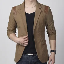 TANG Новая мужская верхняя одежда, модная весенняя и осенняя мужская одежда, повседневный приталенный Блейзер, кожаная Лоскутная куртка больших размеров