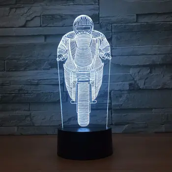 

Motorcycle 7 color lamp 3D creative acrylic lamp LED table light usb touch night light 1359