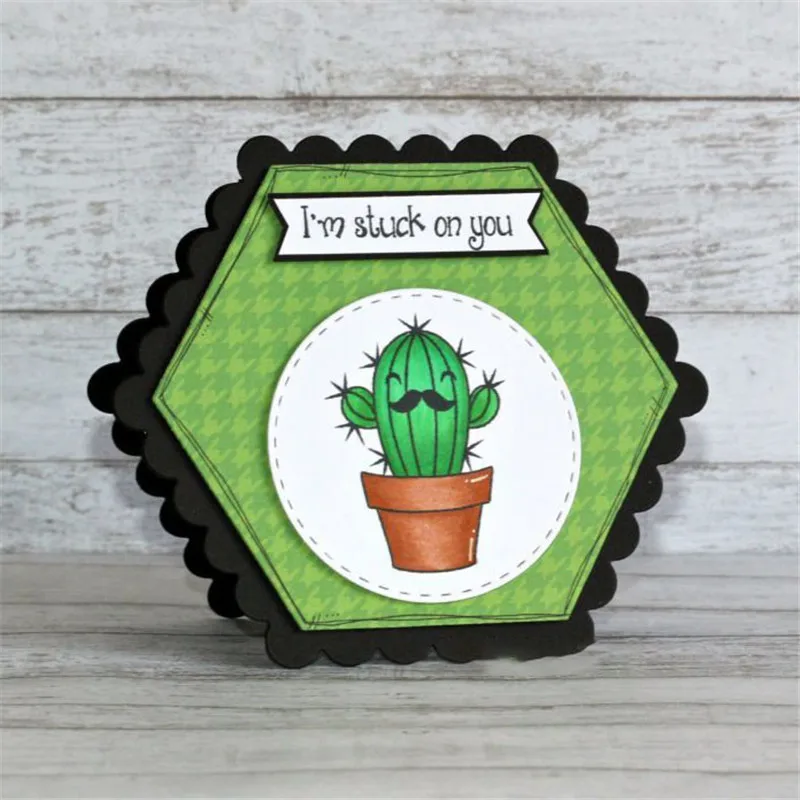 

YaMinSanNiO Tropical Die Stamp Sets Rubber Stamps and Dies Stencils Scrapbooking Photo Album Decor Embossing DIY Plant Cactus