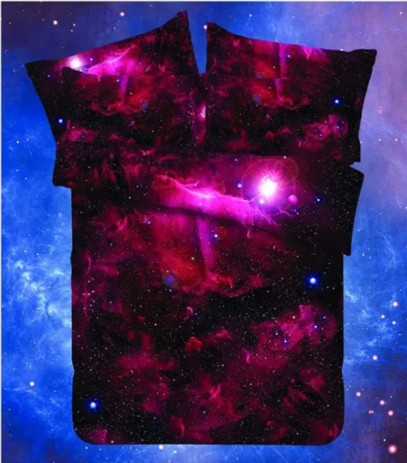 Комплект постельного белья с 3d изображением Вселенной и космоса|duvet cover|linen duvet