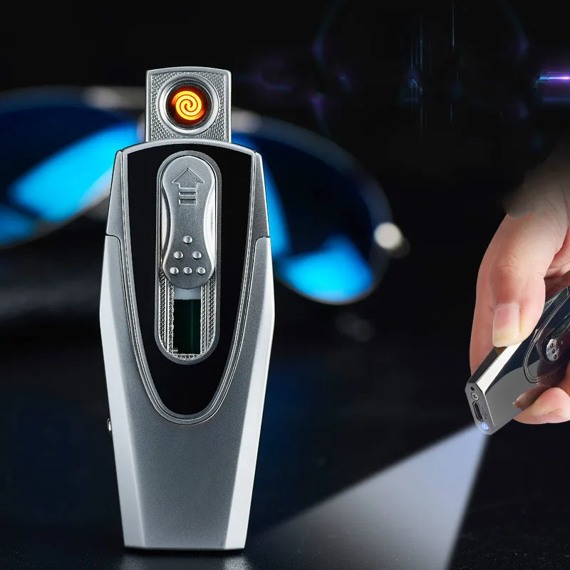 

Multi function the heating wire lighter USB charge lighting lamp double-sided cigarette push ignition creative cigarette lighter
