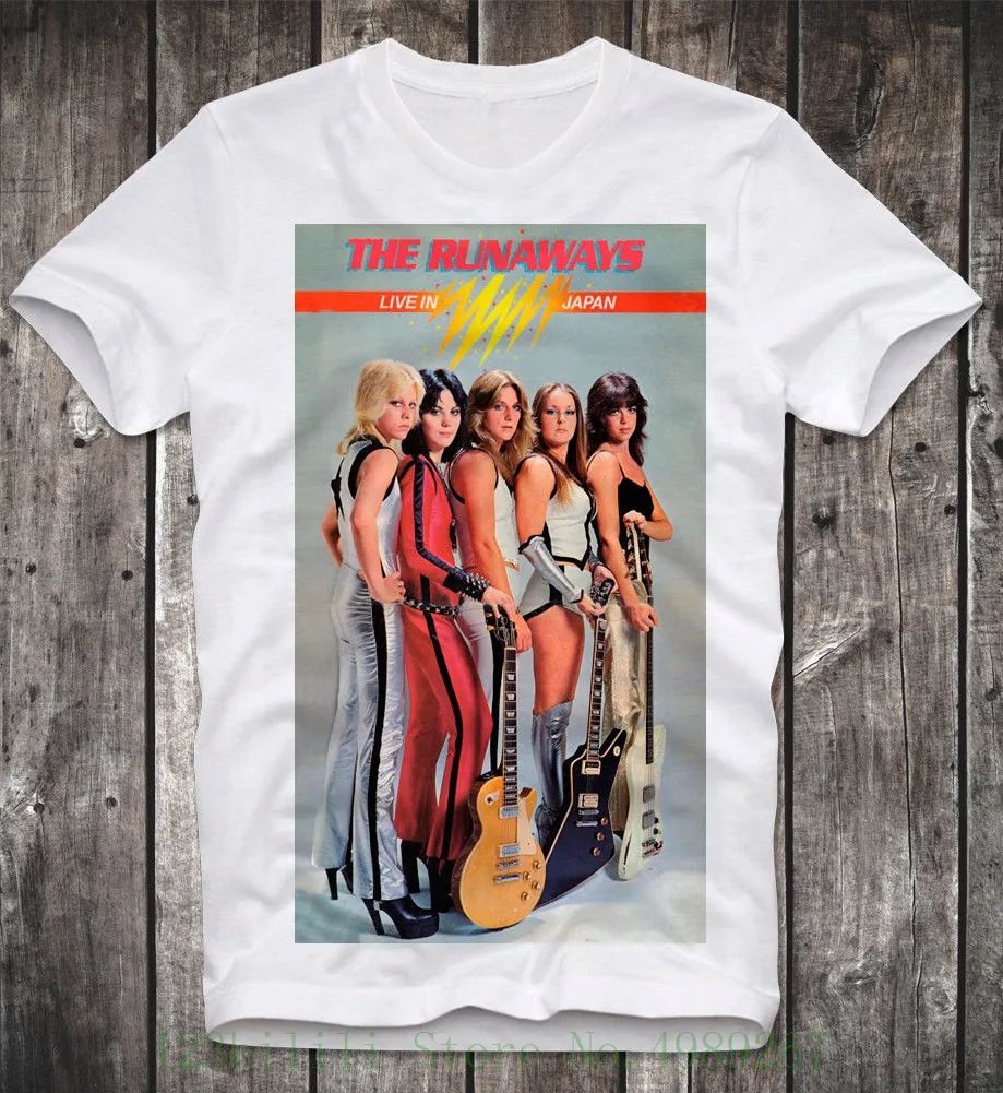 T Shirt The Runaways Live In Japan Teenage Rock Retro Vintage 70s Cherry Bomb Men 2019 Fashion |