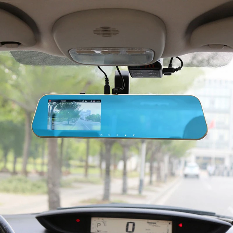 HGDO Full HD 1080P Car Dvrs Rear View Mirror With Dual Lens Camera Night Vision Dash Cam dvr Digita