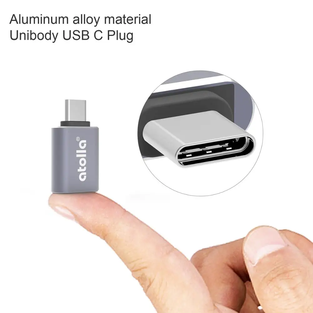 Atolla Универсальный USB адаптер USB C к Micro USB OTG кабель type C конвертер для MacBook Pro /, Dell XPS 13 и 15 [упаковка из 2]