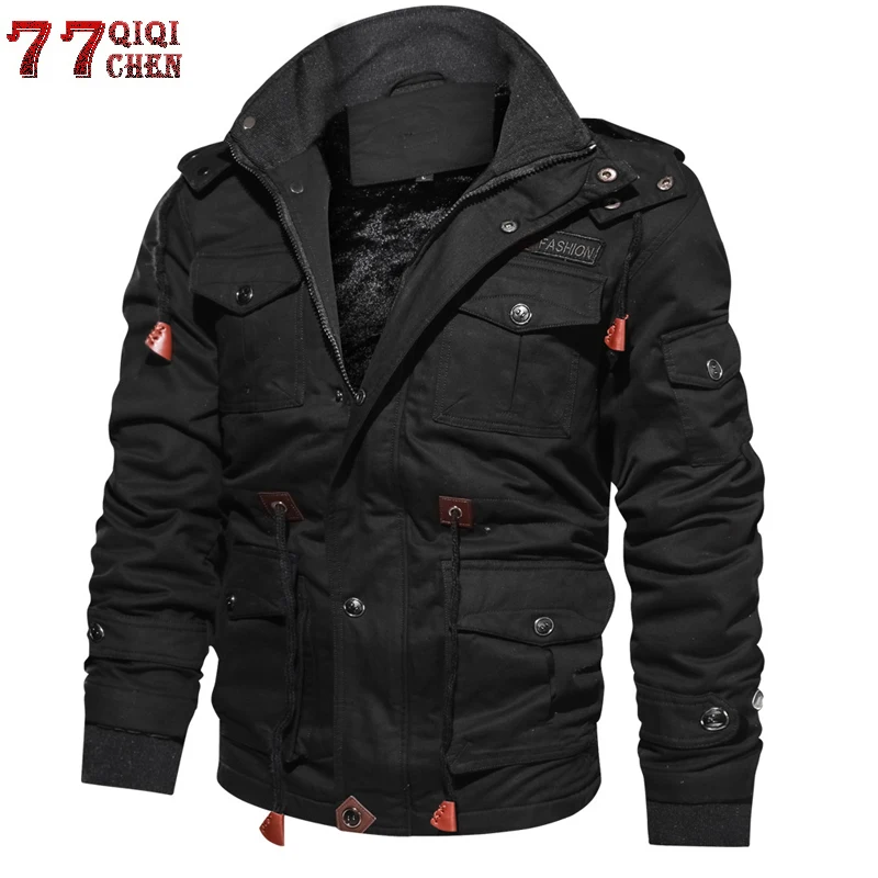 Brand Thick Winter Fleece Jackets Men Military Tactical Army Jacket Mens Plus Size 4XL Keep Warm -30 'C Hooded Jaqueta Masculina