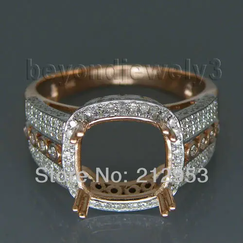 

Vintage Cushion 10mm 14Kt Rose Gold Semi Mount Ring Setting For Engagement WU026