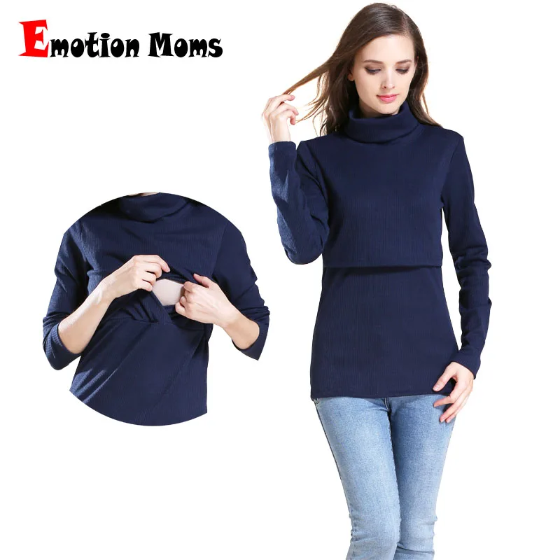 

MamaLove Turtleneck Jumper Long Sleeve Maternity clothes Breastfeeding Clothing Nursing Tops for Pregnant Women T-shirt S-XXL