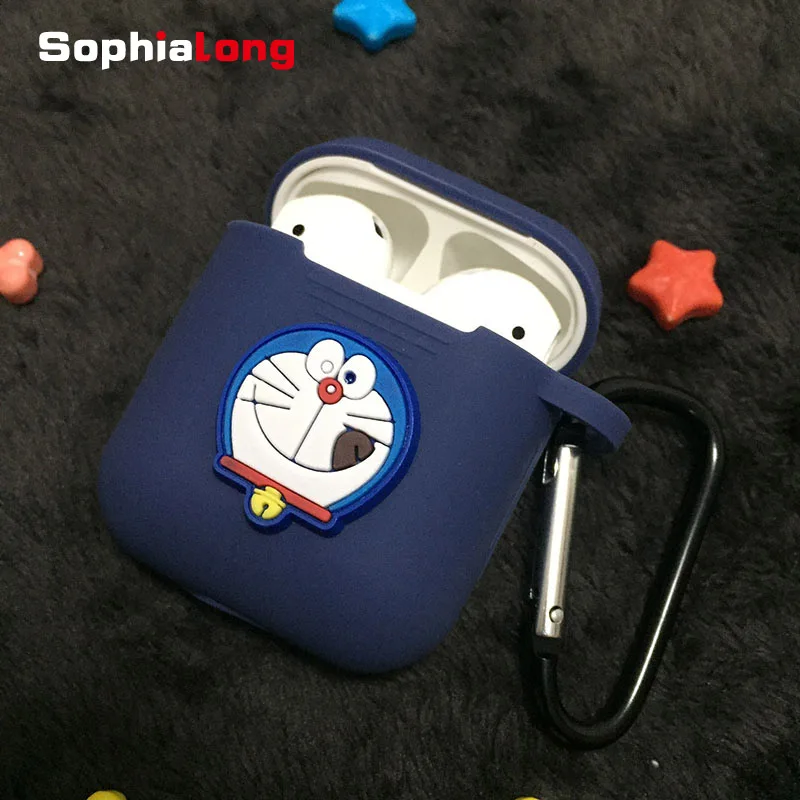 Силиконовый чехол СПС Airpods Doraemon наушники крышка для Air Pods iPhone 7 8 гарнитура