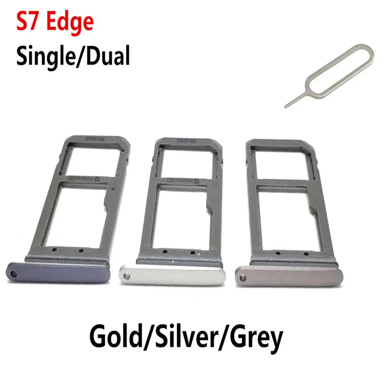 Single Dual Sim Card Tray For Samsung Galaxy S7 Edge G935 G935f