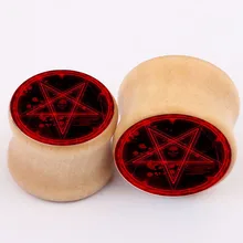 Red Star new explosion of real wood bones ear piercing jewelry earrings expansion PLUG tunnels ear expander body jewelry