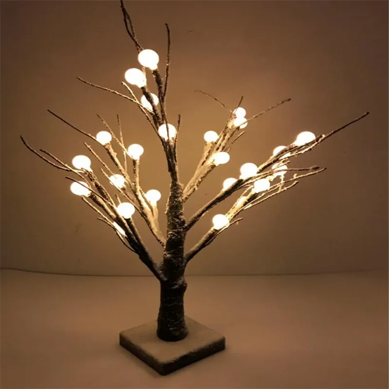 24 LEDS Hangat Putih luar dipimpin Bola Cherry Blossom pohon terang natal led pohon natal lampu dekorasi