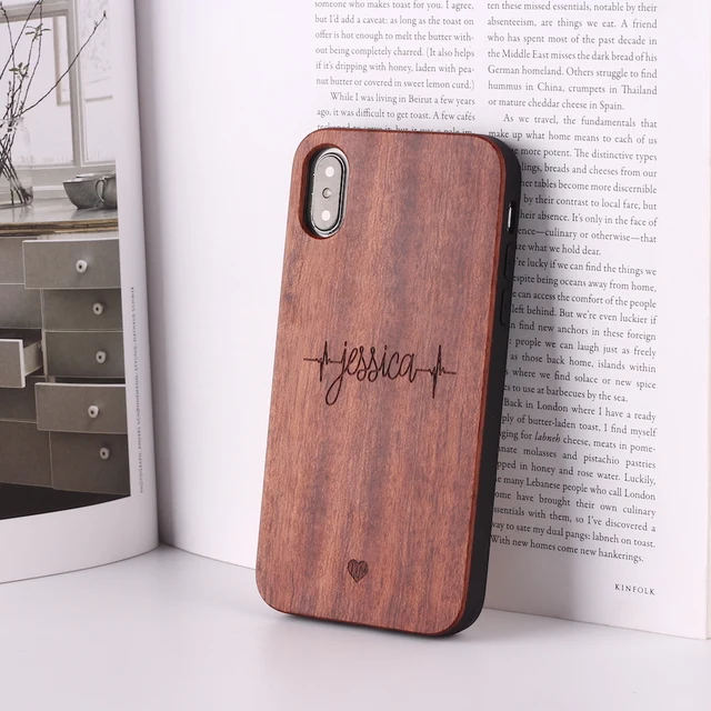 Archer Heartbeat Lover Cupido Love Personalized Custom Wood Phone Case For iPhone 12 11 13Pro XS Max 7 7Plus 8 8Plus X XR Heartbeat-Rose Wood