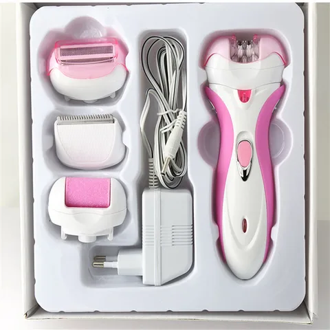 4 em 1 Mulheres Barbeador Elétrico Senhora Mulher Perna Rosto Corpo Depilação Depilador Clipper Trimmer Biquíni Haircutter