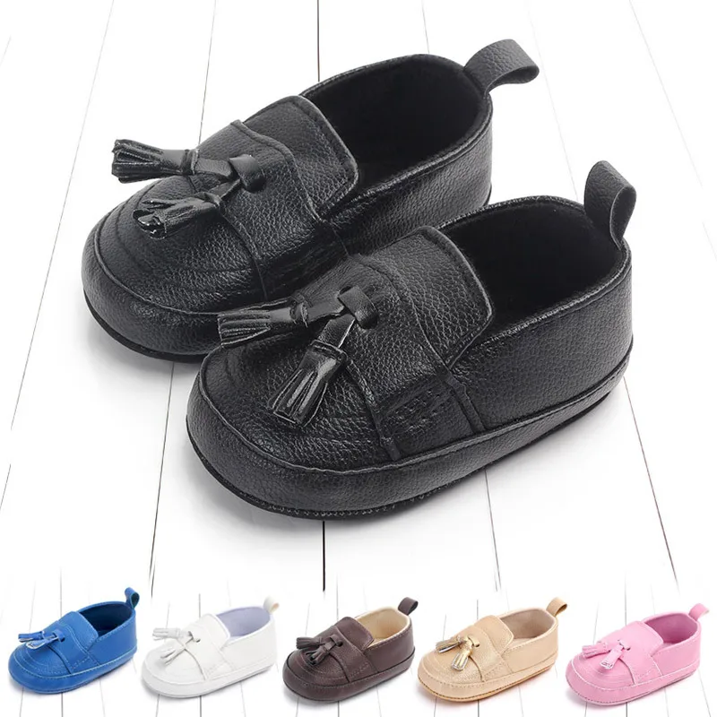 

Toddler newborn baby shoes casual comfort soft bottom slip wear-resistant breathable pu toddler shoes baby boy girl peas shoes