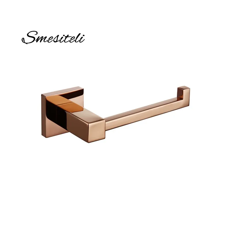 Kaufen Smesiteli Bad Zubehör Messing Platz Stil Rose Gold Schwarz Waschraum Wc Papierrolle Tissue halter Aufhänger Wand Montiert