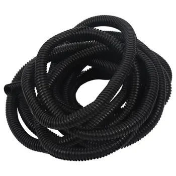 

New 10x13mm Black Polyethylene Split Corrugated Tubing Wire Cable Conduit 4M