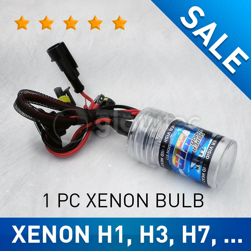 

XENON BULB 35W H1, H3, H7, H8, H9, H11, HB3 headlight 1piece 6000K Bulb HID Xenon Lamp Light Car Headlight all colors GLOWTEC