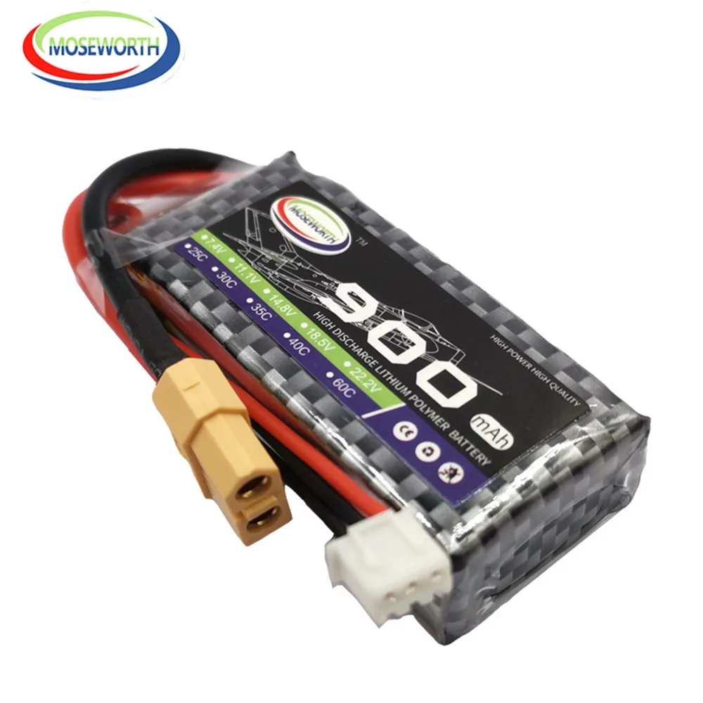 7,4 V 2S RC самолет LiPo Батарея 900 1200 1500 2200 3000 3800 5000 мА/ч, 25C 35C60C для дрона с дистанционным управлением Дрон вертолет Quadcopter