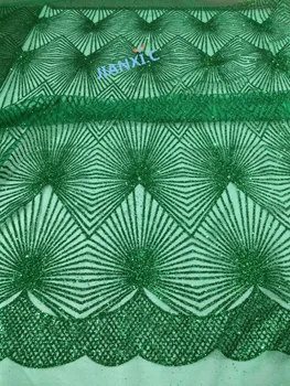 

5yards DiuDiu-120819 New material mesh tulle hand print glitter lace fabric for wedding dress