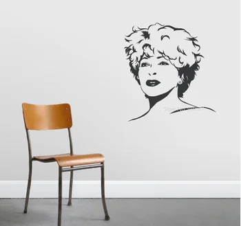 

Famous singer Vinyl Wall Stickers Removable Decoration Tina Turner Decals Rock queen Wall Decal 3d Poster Art Wallpaper ZA661