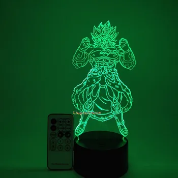 

Lamparas Dragon Ball Z Broly Illusion Desk Lamp Night Lights Dragon Ball Super Movie Broli Novelty Led Lighting