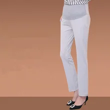 OL брюки для беременных офисные женские формальные рабочие черные брюки эластичная высокая талия прямые брюки для беременных женщин C167
