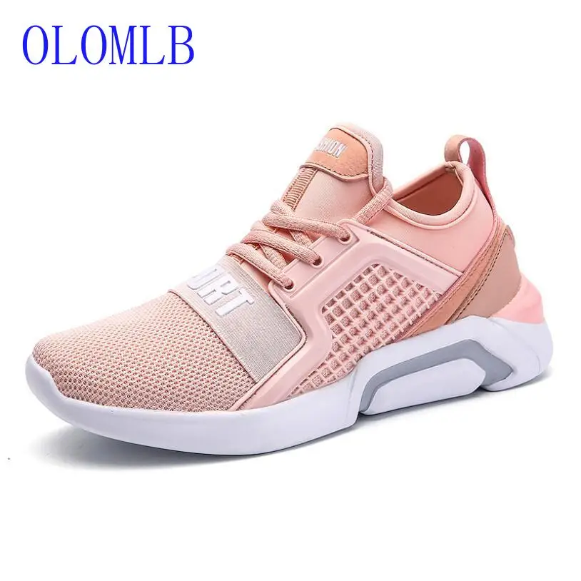 

OLOMLB 2019 Spring Women Shoes Casual Fashion Tenis Feminino Light Breathable Mesh lace-up Shoes Woman Sneakers Zapatillas mujer