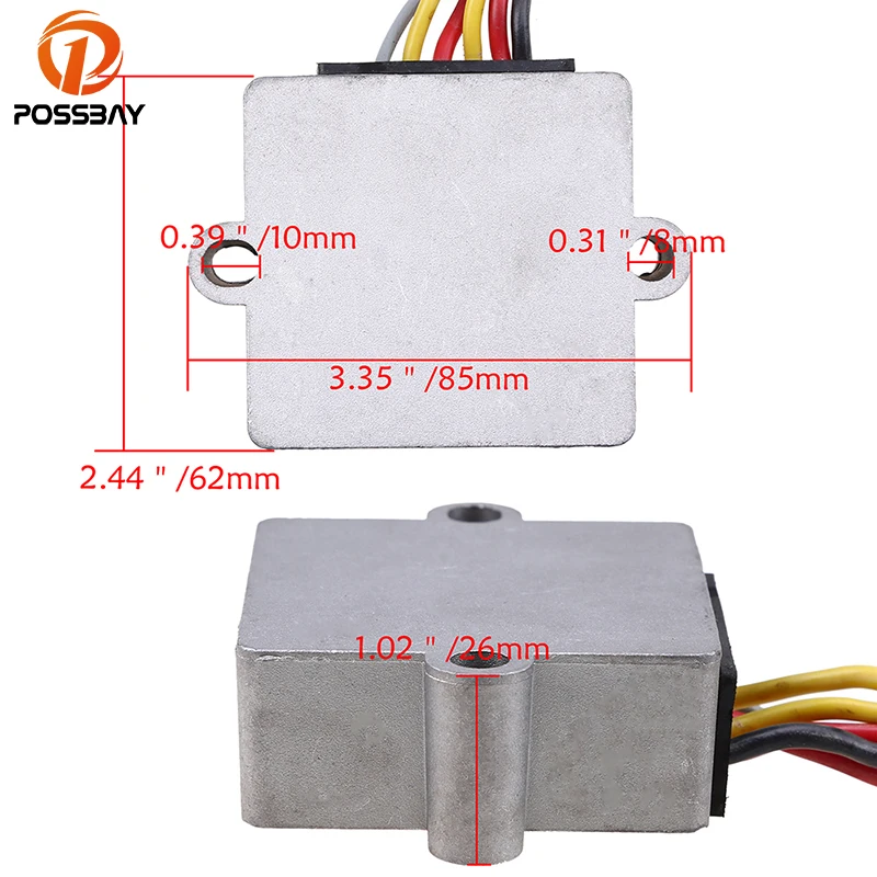 Possbay мотоцикл металлический выпрямитель напряжения ATV регулятор подходит для ртутного мотокросса мотоцикл регулятор напряжения выпрямителя