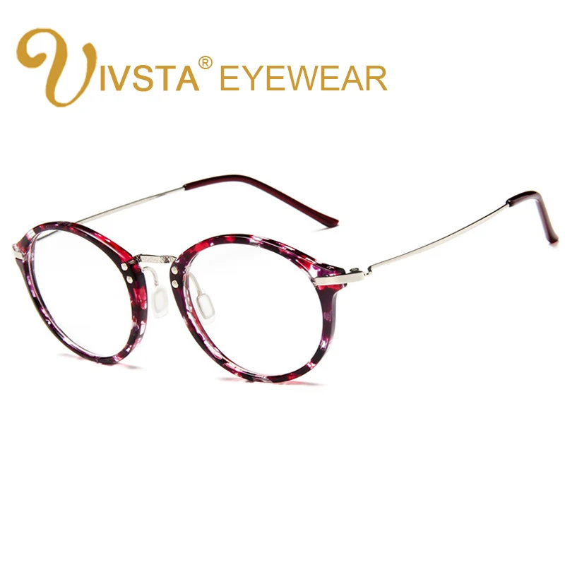 

IVSTA Luxury Brand Designer Men Women Glasses Frame Vintage Plain Lens Classic Eyeglasses Women's Eyewear Round Red Demi Reading