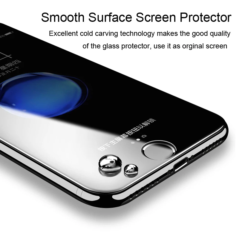 Закаленное стекло 5D с закругленными краями и полным покрытием для iPhone 6 6S 7 8 Plus
