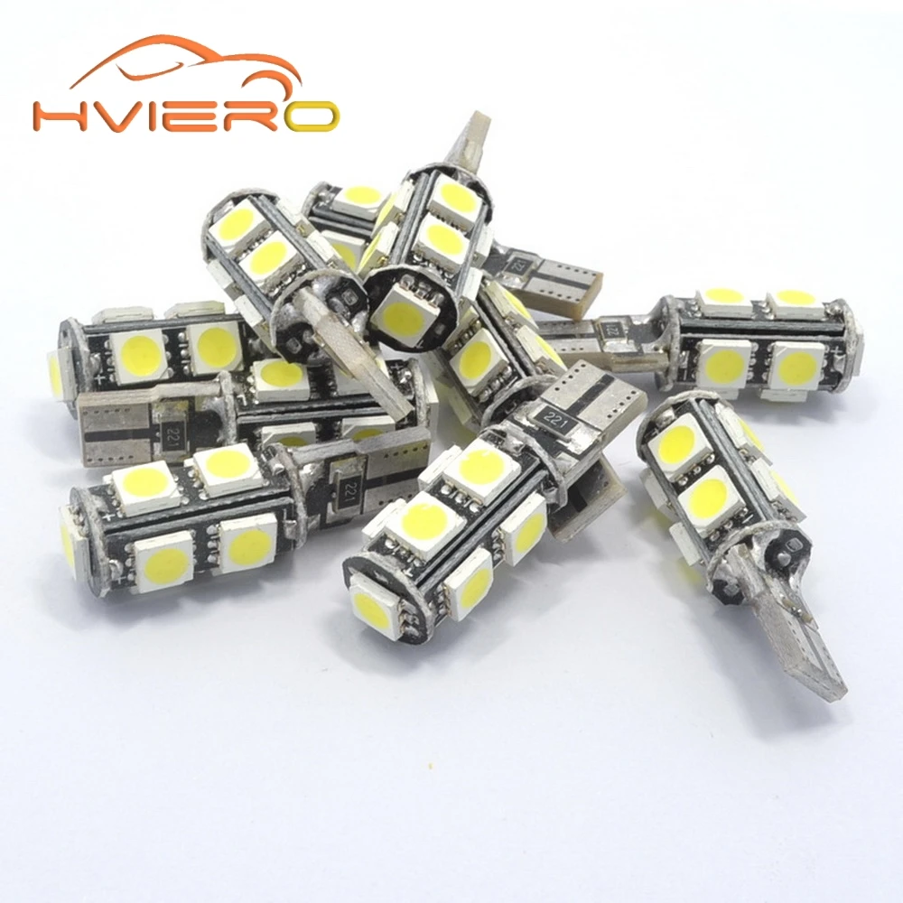 10X Белый T10 5050 SMD 9Led Авто Автомобильные светодиоды Canbus DC 12 В без ошибок 194 168 192 W5W задний фонарь внутренний клин для лампы стоп свет