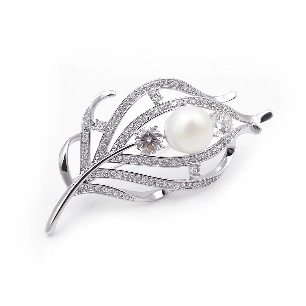 سيندي شيانغ جديد 2018 الزركون ريشة دبابيس للنساء تشيكوسلوفاكيا أنيقة بدلة معطف الاكسسوارات مسمار دبوس نحاسي عالية الجودة الفاخرة الصدار