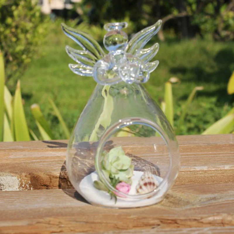 

SOLEDI Angel Glass Vase For Decoration Terrarium Glass Containers Teraryum Decoration Flower Vase Plant Stand Flower Stand
