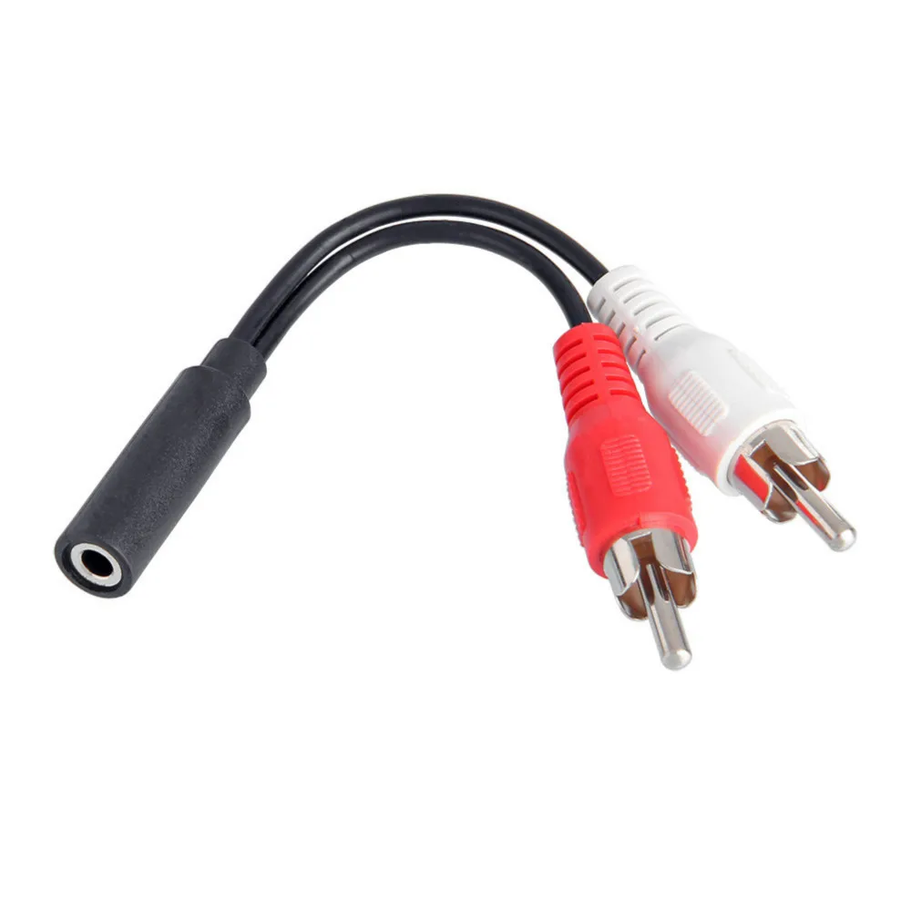 

One Minute Two Audio Cable 3.5mm Stereo Mother To 2RCA Double Lotus Head Extension Line Audio Transfer