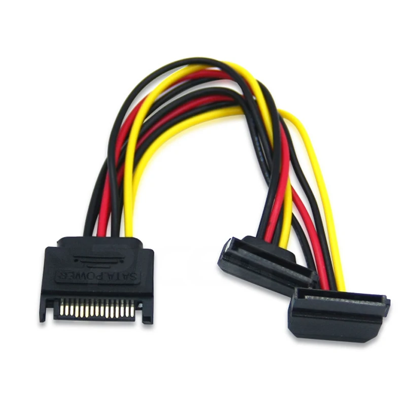 15 Pin SATA Male to SATA Female 1 to 2 Y Splitter Power Cable HICA 