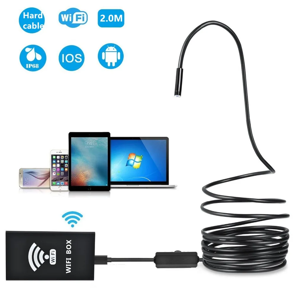 

LESHP 5.5mm 1/2/3.5/5/10M Smart WIFI Endoscope 8pcs Adjustable LED Waterproof Wireless Borescope Camera for Android IOS Tablet