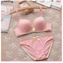 Новые хлопковые Тип регулировки собрать бюстгальтер костюм пикантные милые маленькие свежие нижнее белье для девочек нижнее белье бюстгальтер 313