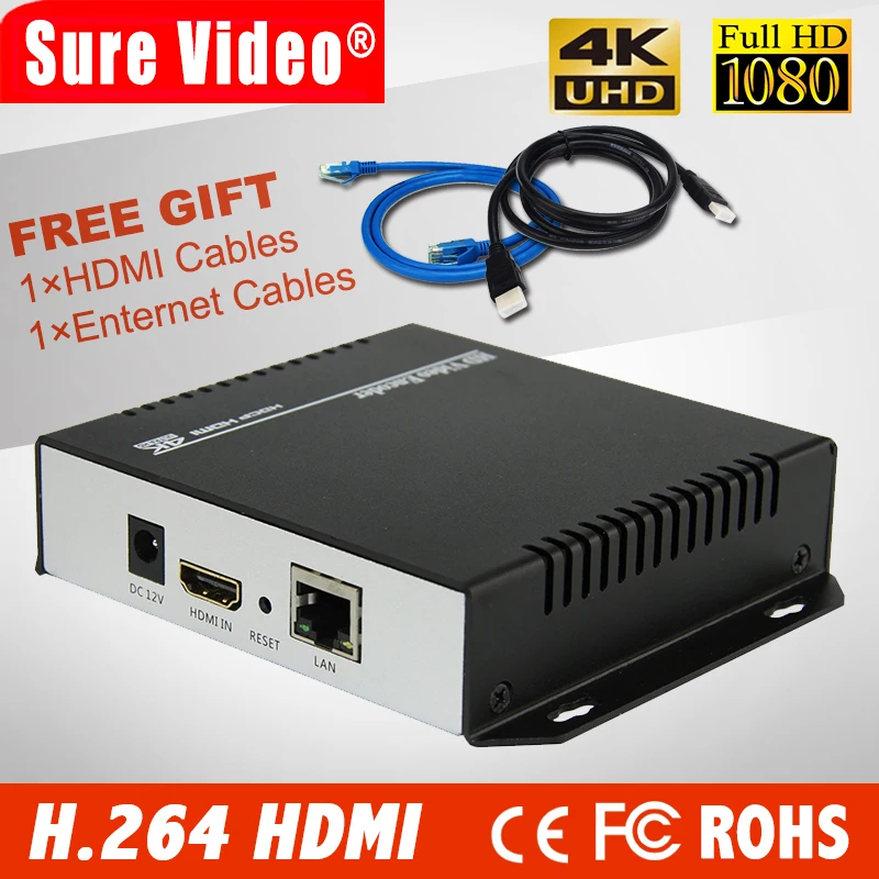 DHL Бесплатная доставка MPEG 4 H.264 4K HDMI энкодер для IPTV прямой трансляции сервера