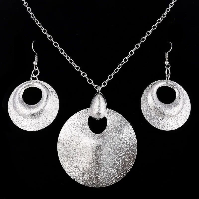 Новое поступление сверкающие вафельные короткие цепочки ожерелье серьги посеребренный набор украшений для женщин