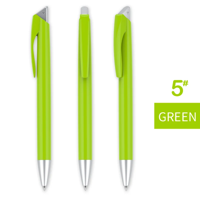 500 шт./лот пластиковые рекламные ручки для письма пользовательского логотипа Подарочная шариковая ручка - Цвет: Green