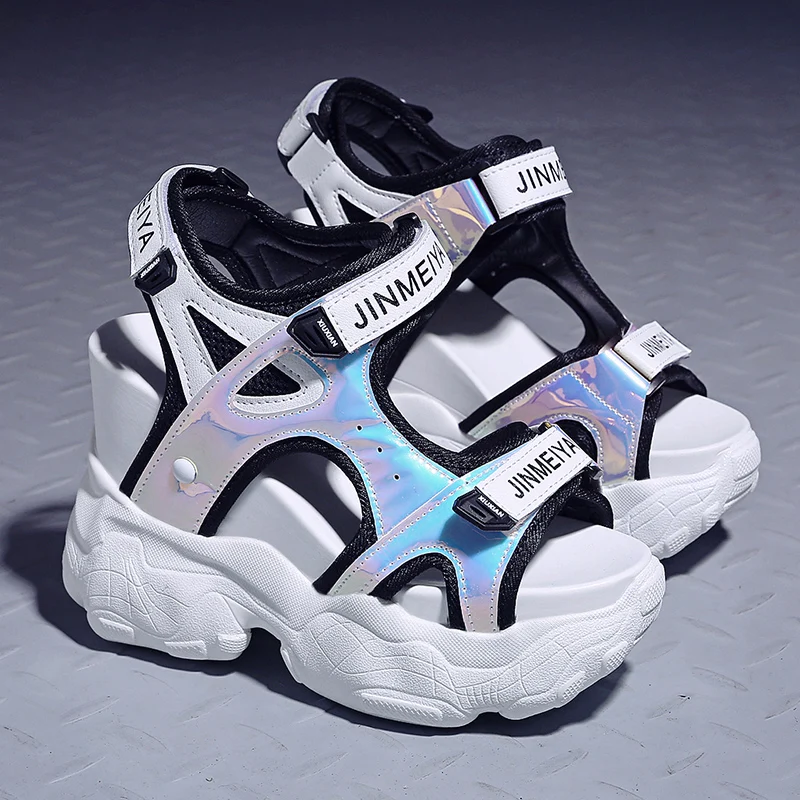 Summer Women Sandals 11 High Heels Chunky Sandals Elevator Casual Shoes Woman Height Increase Slippers Slides Sandalias Mujer