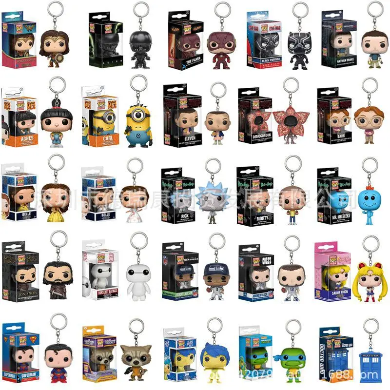

2019 FUNKO POP New arrival Marvel Keychain Spider Chivalrous U.S.A Captain Game of Thrones Wonder Women Key Chains with box